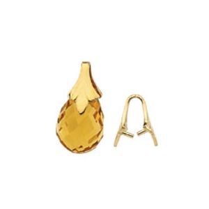 Fleur-de-lis Flat Briolette Bail with Peg