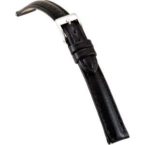 14mm Ladies Regular Black Select Polished Glove Watch Strap