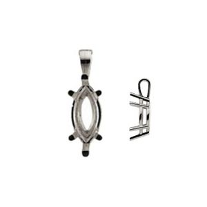 Marquise 6-Prong Wire Basket Pendant