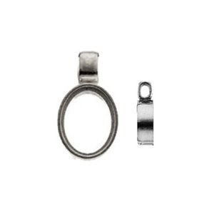 Vertical Oval Full Bezel Cabochon Pendant