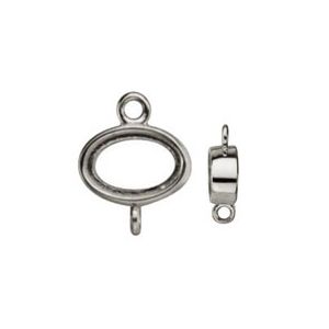 Oval Cabochon Bezel Link Component  with Rings