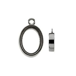 Vertical Oval Full Bezel Cab Dangle