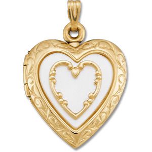 Mother of Pearl Heart Locket