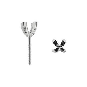 Round Twin Prong Threaded Post Earring