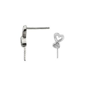 Double Heart Earring for Pearl
