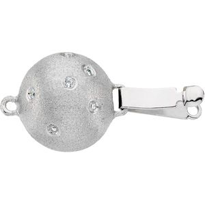 Diamond Accented Matte Finish Bead Clasp