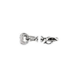 Heart-Shape Fold-Over Snap Lock Clasp