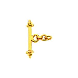 22K Handmade Granulated Toggle Bar