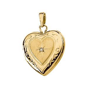 Heart Locket with Diamond Accent