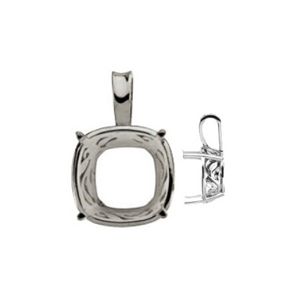 Antique Square Laurel Scroll Setting&reg; Pendant