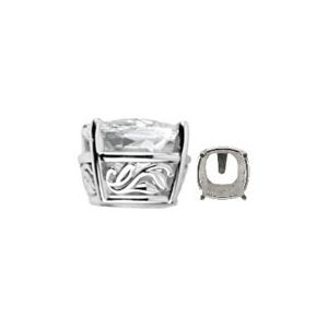 Antique Square Laurel Scroll Setting&reg; for Earring Assembly        