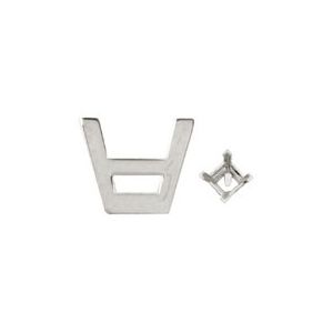 Princess/Square V-Prong Setting for Earring Assembly