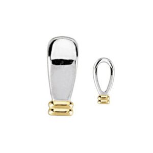 Sterling Silver/14KY Two Tone Bombe' Bail with Fluted Accent