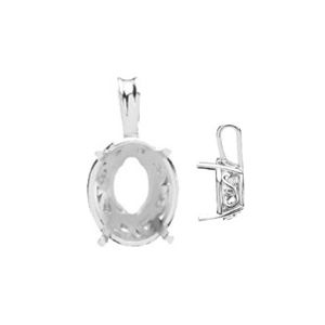 Oval Laurel Scroll Setting&reg; Pendant