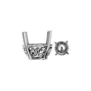 Round Laurel Scroll Setting&reg; for Earring Assembly