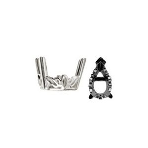 Pear 3-Prong Scroll Setting&reg; with Bar