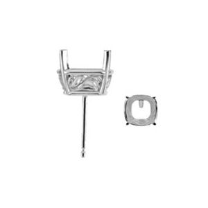 Antique Square Laurel Scroll Setting&reg; Earring with .030