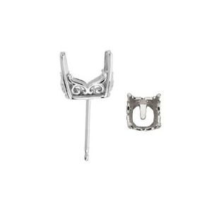 Antique Square Vintage Scroll Setting&reg; Earring with .030