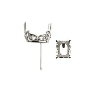 Antique Cushion Vintage Scroll Setting&reg; Earring with .030