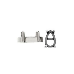 Pear 4-Prong Cabochon Setting with Bar