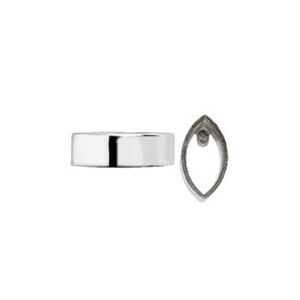 Marquise Low Straight Wall Bezel Setting with Bar