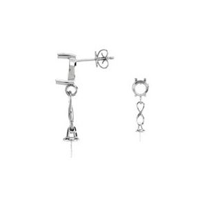 Earring for Round Cab Gemstone