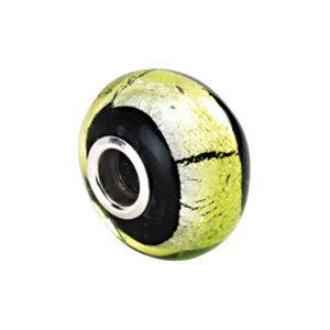 Kera™ Silver, Green & Black Murano Glass Bead