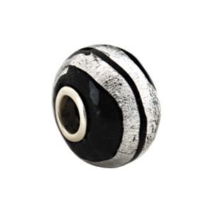 Kera™ Silver Stripe Murano Glass Bead