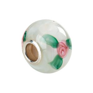 Kera™ White Murano Glass Roses Bead