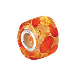 Kera™ Gold & Orange Murano Glass Wheel Bead