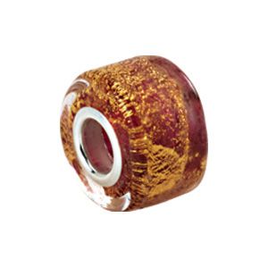 Kera™ Gold & Ruby Murano Glass Wheel Bead