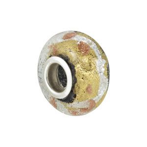 Kera™ Silver, Black & Gold Murano Glass Bead
