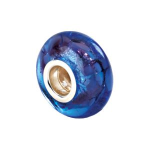 Kera™ Silver, Black & Purple Murano Glass Bead