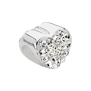 10mm Kera™ Heart Bead with Pave' Crystals