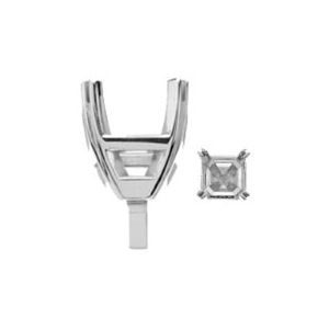 Split Prong Asscher Cut Peg Setting