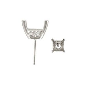 Princess/Square Laurel Scroll Setting&reg; Earring