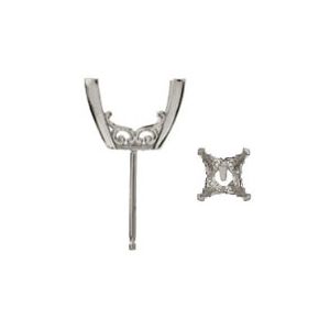 Princess/Square Vintage Scroll Setting&reg; Earring