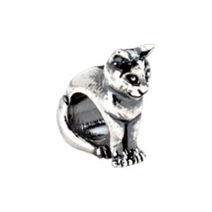 Kera™ Sterling Silver Cat Slider Bead