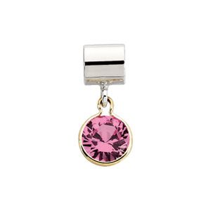 6mm Kera™ Sterling Silver & 14KY Bead with Birthstone Dangle