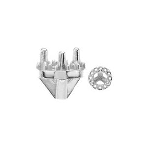 Round Cocktail-Style Earring Setting with Trim