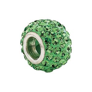 Kera™ Roundel Bead with Pave'  Peridot Crystals