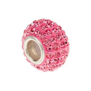 Kera™ Roundel Bead with Pave' Rose Crystals