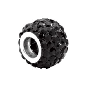 Kera™ Roundel Bead with Pave' Jet Crystals