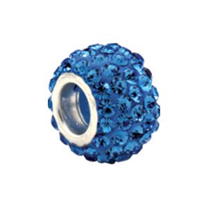 Kera™ Roundel Bead with Pave'  Light Sapphire Crystals