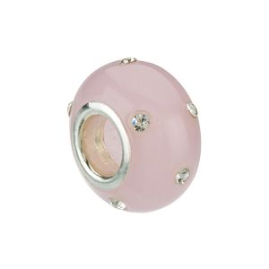Kera™ Glass Rose Bead with Crystal Accents