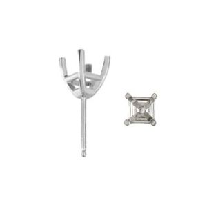4-Prong Asscher Shaped Earring