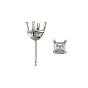 Split Prong Asscher Shaped Earring