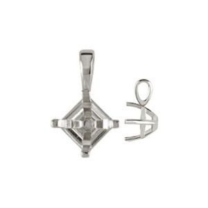 4-Prong Asscher Shaped Pendant