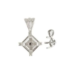 Split Prong Asscher Shaped Pendant Setting