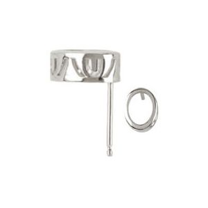 Oval Filigree Back-Set Bezel Earring